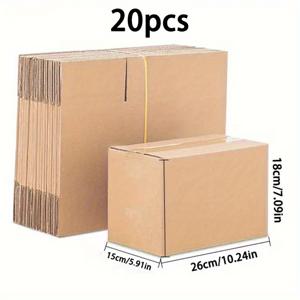 TEMU 20개 강화된 카드보드 배송용 박스 - 두꺼운 종이, 10.2x7.1x5.9인치, 소규모 비즈니스 및 전자기업용, 쉬운 조립, 내구성 있는 포장 솔루션, 간단한 디자인의 이동식 상자