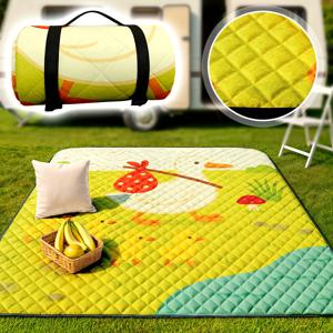 TEMU 초대형 만화 피크닉 담요 78x78인치 - 가족용, 실내/야외 사용을 위한 접이식 이동식 매트, 공원, 캠핑, 잔디, 여행 & 홈사용에 적합한, 휴대가 간편한 피크닉 블랭킷, Matching Gro Cushions이 포함된 초대형 피크닉 매트|캠핑매트