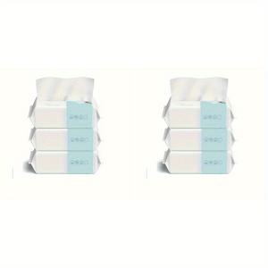 TEMU 6개입, 패턴 페이스 타월, 100% 부드러운 재질, 세안용 및 메이크업 클렌징 가능한 건습식 리유저블 타올 (1개/30장)