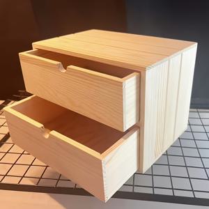 TEMU 1개 빈티지 솔리드 우드 수납 상자, 이중 서랍 포함 - 러스틱 디스트레스드 마감, 타원형, 거실, 침실, 사무실 책상 또는 데스크탑 사용을 위한 다용도 정리함, 천연 목재 무늬, 전원 필요 없음, 목재 수납 상자, 보석 상자