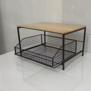 TEMU 1개 공간 절약형 카운터탑 정리함 - 오픈 바스켓, 이중 선반, 컴팩트한 주방 수납 (커피메이커, 전자레인지용), 사무실용 - 견고한 구조, 무전원 설계, 현대적 디자인, 내구성 있는 소재, 작은 공간에 적합