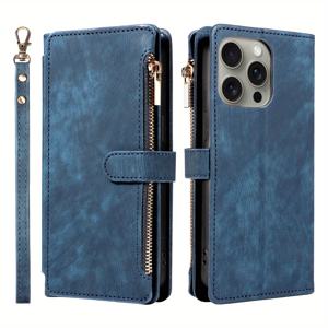 TEMU 삼성 갤럭시 A02, A03, A12, A13, A14, A15, A21S, A22, A23, A24, A31, A32, A33, A34, 노트10, 노트20 울트라용 지퍼 자석 플립 가죽 휴대폰 케이스 - 방수, 충격 방지, 지갑 기능 포함