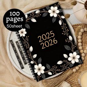 TEMU 2025-2026 우아한 플로럴 교사/교육자 플래너 - 블랙 & 골드 아카데믹 디자인, 할 일 목록, 월간 및 주간 일정 관리 - 학교, 사무실, 가정용 컴팩트 정리책 - 선생님과 학생을 위한 이상적인 선물 - 7월 2025부터 12월 2026까지 포함, 교사 일정 책, 세련된 문구류, 견고한 제작, 스케줄 북, 오피스 프로페셔널|달력|달력
