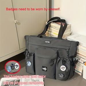 TEMU 여성용 대용량 크로스바디 백 탈착식 스트랩 - 변환 가능한 숄더 클러치, 지퍼 수납공간, 내구성 나일론 핸드백 (출근/여행/데일리) 토트|슬링백|미니크로스백|여행용크로스백