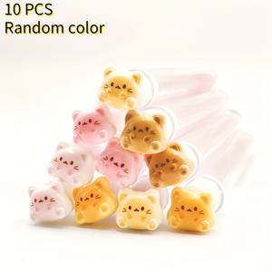 TEMU 10/20개 속눈썹 빗 눈썹 브러쉬, 귀여운 고양이 캐릭터, 컬러, 속눈썹 연장 및 메이크업용, 유연한 나일론 털, 먼지 방지 투명 튜브, ABS 플라스틱 손잡이, 재사용 가능, 발렌타인데이 선물, 크리스마스 선물, 최고의 크리스마스 선물