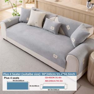 TEMU 벨벳 소파 커버, 반려동물 친화적 소파 쿠션, 미끄럼 방지 사계절용 소파 보호커버, 기계/손세탁 가능, 부드러운 마이크로파이버 소파 쿠션, 단색 쇼파 커버, 2인/3인/4인/5인 및 L자형 소파 호환, 범용 타입