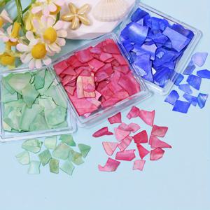 TEMU 3박스 (총 9개) - 블루, 핑크, 옐로우, 그린, 퍼플 아이리디센트 반짝이는 조개조각 - 에폭시 레진 필러, 주얼리 만들기, 해안가 홈 데코, 키체인, 폰케이스 장식용 - 무전원, 비독성 공예 구슬 & 조개 조각, 장식 프로젝트