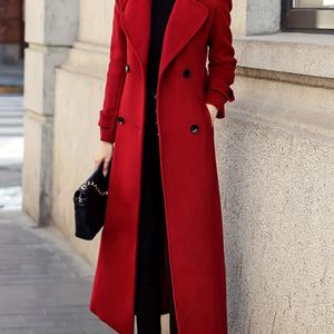 TEMU 패션 겨울 롱 웜 코트, 캐주얼 두꺼운 트렌치 코트 여성용, 가을 겨울 아우터웨어