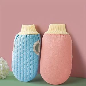 TEMU 2개 세트 목욕 장갑, 샤워용 각질 제거 스크럽 브러시 & 마사지 타월, 편안한 클렌징 티슈|샤워타올