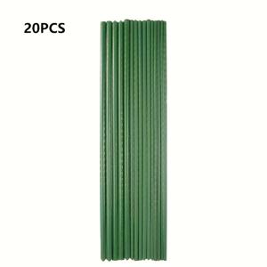 TEMU 20개입 야생화 및 과일 지지대 - 2가지 길이, 내구성 있는 녹색 원통형 정원 스테이크 (토마토, 오이, 콩용) - 미끄럼 방지 베이스, 정원과 마당에 이상적