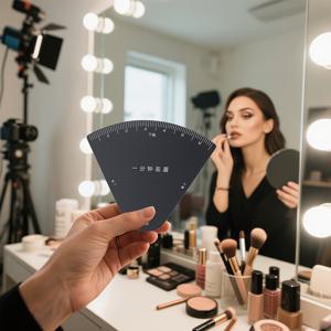 TEMU 재사용 가능한 메탈 삼각형 눈썹 스텐실 키트 - 완벽한 홈 브로우를 위한 쉬운 1분 모양 도구, 배터리 필요 없음, 내구성 있고 휴대하기 쉬운 디자인, 모든 라이트 베이지 타입에 적합, 눈썹 펜슬, 홈 메이크업, 슬릭 뷰티 툴, 이지그립 핸들|눈썹펜슬