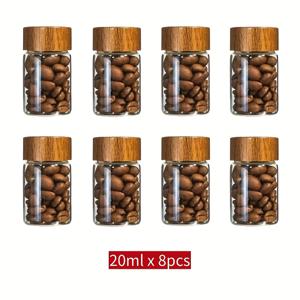 TEMU 식품 등급 10ML/20ML/30ML 유리 보관 용기 2/4/8개입 (플라스틱 뚜껑 포함) - GSIGD 다기능 미니 밀폐 용기, 향신료, 조미료, 커피 원두, 건조 꽃, 차잎 보관에 적합, 건조 분말, 보석 보관에 적합|커피