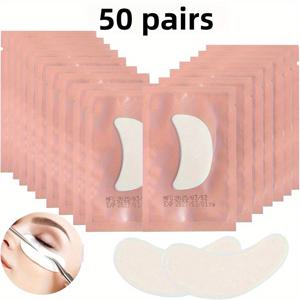 TEMU 속눈썹 연장용 50쌍 U자형 언더 아이 패드 - 린트 프리 젤 패치, 하단 속눈썹 스페이서 & 격리 패드, 볼륨 및 길이 증가를 위한 전문 도구, 배터리 불필요, 무향료, 모든 라이트 베이지 타입에 적합, 슬림 패키징, 매끄러운 질감
