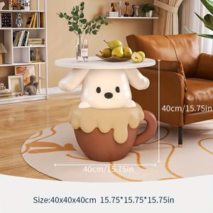 TEMU 1개 레진 대형 바닥 스탠딩 티컵 강아지 조각상 | 거실, 침실, TV 스탠드용 다용도 홈 데코, 다양한 방 종류 및 행사에 적합