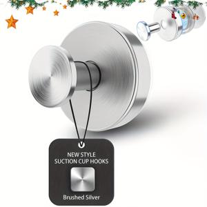 TEMU 샤워실, 욕실 및 주방용 헤비듀티 흡착 컵 후크 - 드릴 필요 없는 벽걸이 타월 훅, 진공 기술로 15파운드 지지력, 유리, 거울, 타일, 매끄러운 표면에 부착 가능, 방수 & 녹슬지 않음, 무광 블랙 - 루파, 로브, 코트 정리대|샤워타올