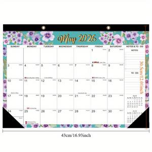 TEMU 초대형 17x12인치 데스크 캘린더 플래너 - 18개월 (2026-2027) 율리우스력, 대형 데스크/벽걸이 달력 패드 - 생일, 회의, 이벤트 기획 - 홈, 오피스, 교실용 - 보너스 노트 공간 포함 - 전문가 및 학생을 위한 이상적인 선물, 스타일리시한 데스크탑, 고품질 페이지, 주간 뷰, 직장인을 위한 사무용|캘린더