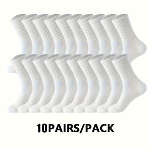 TEMU 10켤레(5켤레)/20켤레(10켤레)/40켤레(20켤레) 남성용 소프트 미드-캐프 양말, 가을 겨울 패션, 단색 계절 다용도 착용, 트렌디한 양말 디자인, 편안하고 귀여운 미드 튜브 양말, 일상적인 편안함 양말, 캐주얼 및 운동용