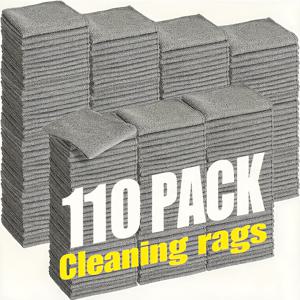 TEMU 110개 회색 마이크로화이버 청소용 천, 가정용 도매 자동차 타월, 자동차 천 스트립 - 9, 84인치 x 9, 84인치, 탈모 없음 및 색상 유지, 흡수성 있고 부드럽고 내구성 있음, 자동차 유지보수, 가정용, 주방 청소, 깊은 청소, 스토브 탑 청소, 마당 등에 적합, 선물로 적합