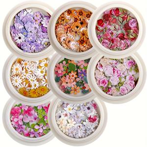 TEMU 400개 파스텔 핑크, 퍼플, 옐로우, 그린, 화이트, 오렌지, 레드 - 장미, 데이지, 클로버 꽃 모양 에폭시 수지 충전재 - 보석 만들기, 네일 아트, DIY 공예용 - 무독성 플로럴 - 선물 및 레진 프로젝트에 이상적, 창의적인 장식품, 고품질 충전재, 공예 용품, 선물 제작