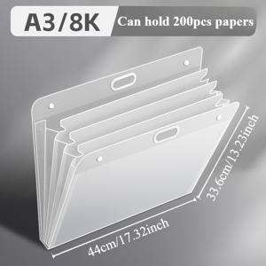 TEMU 4K/8K 스케치 페이퍼 보관 정리함 - 휴대용 A2/A3 파일 폴더 다중 구획, 두꺼운 아트 & 드로잉 컬렉션 앨범, 사무실·학교·가정용, 모던 디자인, 내구성 있는 구조