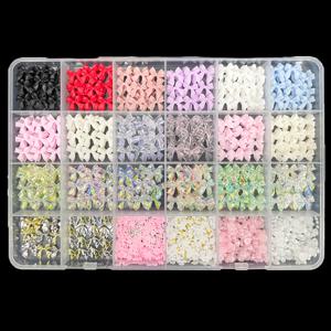 TEMU 네일 스톤, 합금리본보우 화이트 & 핑크 하프라운드꽃 + 강철비즈 DIY 매니큐어용 – 수제공예, 휴대폰케이스장식, Scrapbooking, 선물추천! 손톱액세서리, 네일아트키트, 내구성좋은 고품질비즈