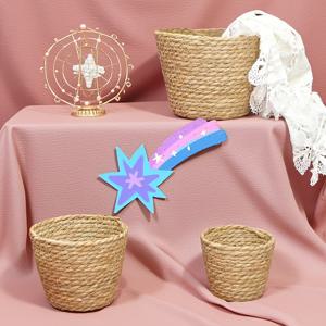 TEMU 3개 실내용 식물화분, 해초로 짠 수풀통 - 원형 플라워포트 | 다기능 등나무 보관바구니, 모던한 홈데코 & 선반 사용이나 야외정원에 적합한, 귀여운 화분대, 큰 크기 야외식물용 화분, 실내용 대형 식물화분, 엑스트라 라지 둥근 식물화분, 대형 가든팟