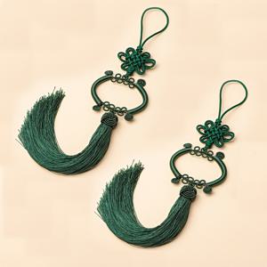 TEMU 2개 세트 수제 우아한 커튼 타이백 태슬 - 모던 폴리에스터 커튼 링, 타이백 스트랩, 홈, 오피스, 거실용 멀티컬러 태슬 펜던트 - 에스닉 스타일 홈 & 카 데코 키체인 액세서리