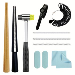 TEMU 12개 반지 사이즈 측정 도구 세트, 반지 몰드 사이즈 키트, 반지 사이즈 측정 장치, 반지 쉐이퍼, 변형된 반지를 수리하는 데 사용, 반지 사이즈 조절기.