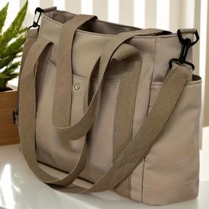 TEMU 여성용 대용량 토트백 (탈착식 스트랩 포함) - 베이지/블랙/브라운 - 내구성이 뛰어난 핸드백 (직장, 통근, 여행, 일상 사용) - 사무실, 쇼핑, 크로스바디 지갑을 위한 넉넉한 내부 공간, 여성용 디자인 가방 (고품질)