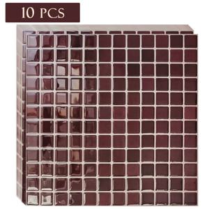 TEMU 10장 SHINYHOME 접착식 방수 및 방오 필앤스틱 백스플래시 타일 - 광택 버건디/진한 레드/화이트/블랙/베이지/브라운, 필앤스틱 벽지 스타일 DIY 친화적 리모델링 패널, 주방 및 욕실 벽용 (접착제 불필요)