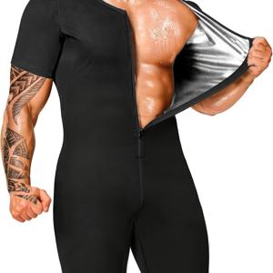 TEMU 남성용 풀바디 워크아웃 사우나 슈트 - 빠른 건조 체육관 수영 트렁크, 보디빌딩, 체육관, 사우나 및 수영을 위한 근육 트레이너 바디슈트 - 우아한 디자인의 땀 증진 압박 쇼츠 - 남성을 위한 타이트 핏 운동복, 체육관 의류, 슬림한 핏, 중간 탄력 원단, 내구성 있는 스포츠웨어|남자반바지|남성반바지
