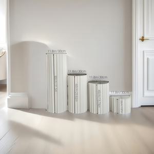 TEMU 4개 세트 - 12/16/20/24/32/36/40/42cm - 우아한 종이 원통형 디스플레이 스탠드 | 접이식 로마 기둥 스타일 (상단 아크릴 플레이트 없음) | 웨딩 센터 장식 및 파티 설정에 적합 | 디자인