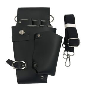 TEMU 헤어 커팅 가위 가방, 헤어 스타일리스트 지갑 가위 가방 도구, PVC 인조 가죽 미용 도구 키트 (벨트 포함)