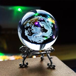 TEMU 중국 용 볼 - 금속 스탠드 포함, 우아한 흑백 드래곤 장식 - 실내/야외 거실, 사무실, 파티오용 홈 - 집들이/결혼식/설날 선물 - 전기 불필요 - 아시아 문화적 장식품, 정교한 디테일, 세련된 오너먼트, 풍수 애호가를 위한 선물