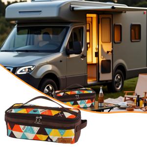 TEMU 1팩 캠핑 조리기구 정리 가방 - 야외 바비큐 및 캠핑 용품용 휴대용 파우치, 요리 숟가락 & 젓가락에 적합, 내구성 있는 옥스포드 원단, 캠핑, 하이킹 & 피크닉에 이상적, 캠핑 액세서리, 필수 피크닉 아이템, 컴팩트 보관, 튼튼한 구조, 여행 필수품, 아웃도어 애호가