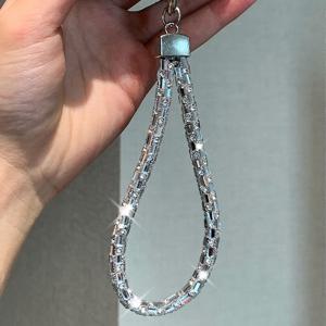 TEMU 스타일리시한 짧은 손목 스트랩과 풀 참 - 반짝이는 장식, 클립 디자인, 휴대폰 케이스용 트렌디 액세서리, 내구성 있고 가벼움, 일상 사용에 완벽한 귀여운 손목 스트랩