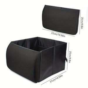 TEMU 2-in-1 다기능 자동차 요추 지지 쿠션 & 수납 박스 - 휴대용 접이식 여행 정리함, 부드러운 시트 커버, 직사각형 디자인, 자동차 내부 액세서리, 시트 백 지지대, 컴팩트 정리함, 내구성 있는 패브릭 커버, 고품질 폴리에스터,로드 트립 필수품,자주 여행하는 사람들