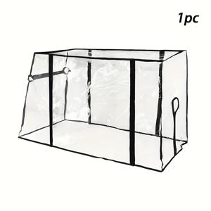 TEMU 1개 투명 블랙 EVA 야외 왜건 레인 커버 | 캠핑, 독립기념일, 추수감사절, 할로윈용 다목적 텐트 및 차량 보호 커버 | 안전한 지퍼 잠금 RV & 트레일러 커버