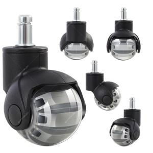 TEMU 5-팩 헤비듀티 2인치 그레이 볼 캐스터 - 360° 회전 조용한 스위블 휠, 공구 없이 설치 가능, PU 블랙 타이어 트레드, 하드우드/타일/ - 오피스 의자, 카트, 가구, 게이밍 의자용 부드러운 롤러