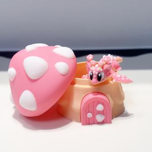 TEMU 3D 프린팅 귀여운 버섯 집 + 버섯 드래곤 모델 플라스틱 피규어 데스크탑 장식 조각품 휴일 선물