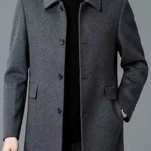 TEMU 남성 클래식 트렌치 코트 - 싱글 브레스트 버튼 프론트 클로저, 신축성 없는 원단, 구조화된 라펠 칼라, 사이드 포켓 - 우아한 오피스룩에서 캐주얼 아우터까지, 일상적인 포멀 이벤트에 적합 - 봄/가을 재킷, 봄 아우터, 디자인