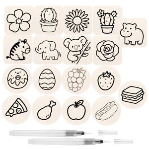 TEMU 18개 3D 스펀지 드로잉 보드 종이 + 물 저장용 브러시 2개 - 드로잉 및 예술 프로젝트용 소프트 DIY 크래프트 보드, 부드러운 질감의 아트 페이퍼, DIY 드로잉 도구, 창의적인 디자인 수제 장식용 종이, 질감 있는 드로잉, 이상적인 선물 선택, 창의력을 자극하는 드로잉 용품 | 드로잉 페이퍼 | 전문 드로잉 페이퍼