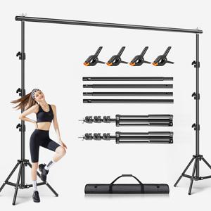 TEMU 10*10피트(3*3미터) 배경 스탠드, 사진 배경 스탠드 키트, 조절 가능한 배경 스탠드 2개, 크로스바 4개, 클립 4개, 핸드백 1개, 사진 및 비디오 스튜디오 및 파티 장식에 적합