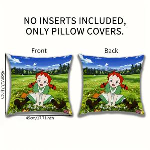 TEMU 1개 헬로 애니 애니메이션 플러시 베개 커버 - 양면 생동감 있는 프린트, 부드러운 폴리에스터 소재, 지퍼 잠금, 세탁기 사용 가능 (16x16/18x18/20x20 인치) 소파, 침대, 거실 장식용 - 애니메이션 팬 선물, 카툰 디자인, 현대적 스타일, 내구성 있는 원단, 쿠션, 홈 데코레이터용