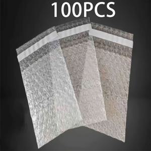 TEMU 100개 버블 메일러, 10.16x15.24cm 플라스틱 포장 봉투, 깨지기 쉬운 물품용 방수 충격 흡수 쿠션 봉투