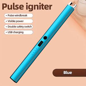 TEMU 1개 AXOTEN USB 충전식 전자 라이터 - 방풍 기능, 가시적 전원 표시 및 이중 안전 스위치 포함, 캠핑/바비큐/주방용 컴팩트 휴대용 라이터, 야외 활동용, 세련된 메탈릭 마감, 내구성 강화