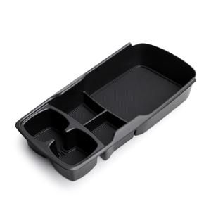 TEMU For Kia EV6 2022-2023용 센터 콘솔 정리 트레이 - 2칸 구획이 있는 ABS 플라스틱 보관함, 인체공학적 디자인 및 미끄럼 방지 고무 매트 포함, 차량 내부 액세서리, 세련된 디자인, 튼튼한 구조