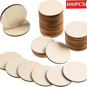 TEMU 100개 목재 1.18인치 미니 라운드 나무 조각, DIY 수공예, 졸업 시즌 생일 파티 장식, 선물 가방 휴일 장식, 크리스마스 새해 추수감사절 할로윈 장식