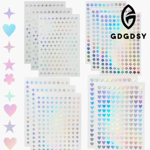 TEMU 1800개/12장 GDGDSY 홀로그래픽 별 & 하트 스티커 - 자체 접착, 반짝이는 호일, DIY 공예용 다양한 색상, 홈, 오피스, 교실 보상, 플라스틱 재질, 판타지 테마, 반짝이는 마감, 불규칙한 모양, 교실 보상 | 반짝이는 스티커 | 자체 접착 스티커, 홀로그래픽 스티커