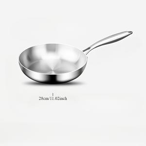 TEMU 헤비듀티 스테인리스 프라이팬 - 논스틱 표면, 가스 및 인덕션 스토브 호환, 균일한 열 분배, 쉬운 세척, 일상 및 전문 주방용 내구성 강화, 슬림 디자인, 품질, 홈 셰프 필수 주방 도구